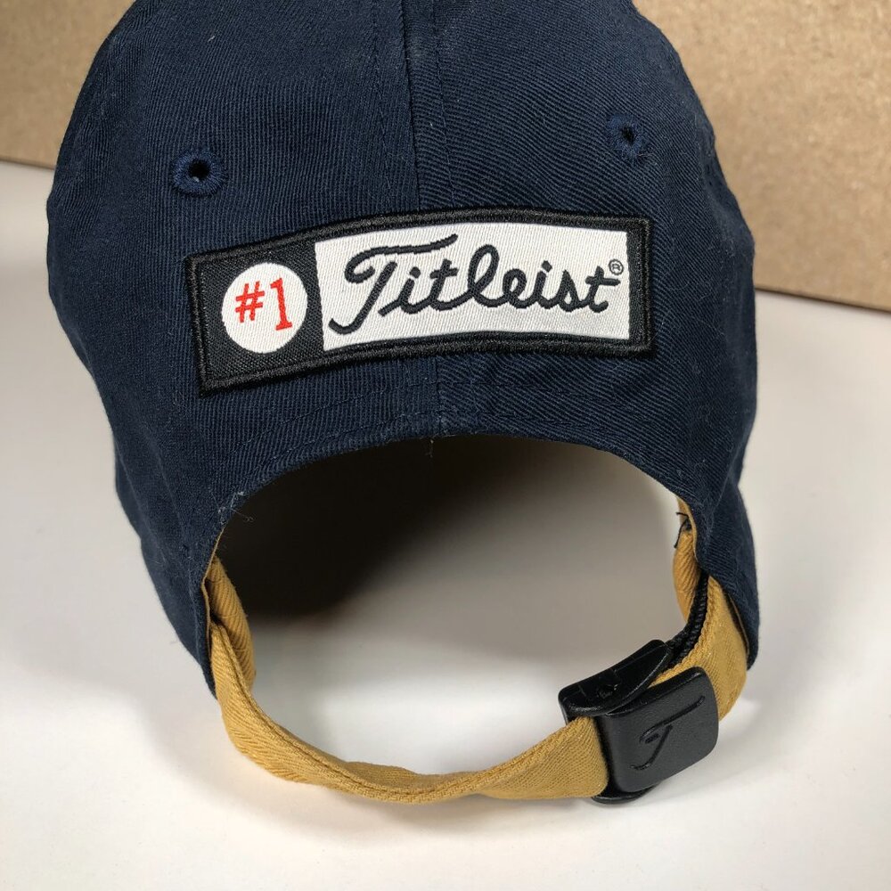 Titleist FJ Pro V1 Adjustable Hat Blue Gold Golf Strapback Cap OSFM WVU - Picture 10 of 10